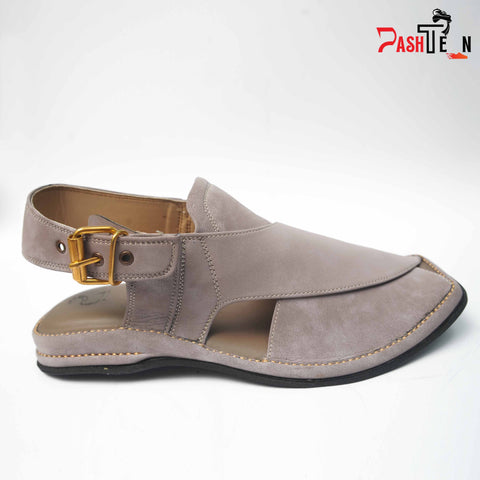 Premium Gray Colour Leather Beg Chappal