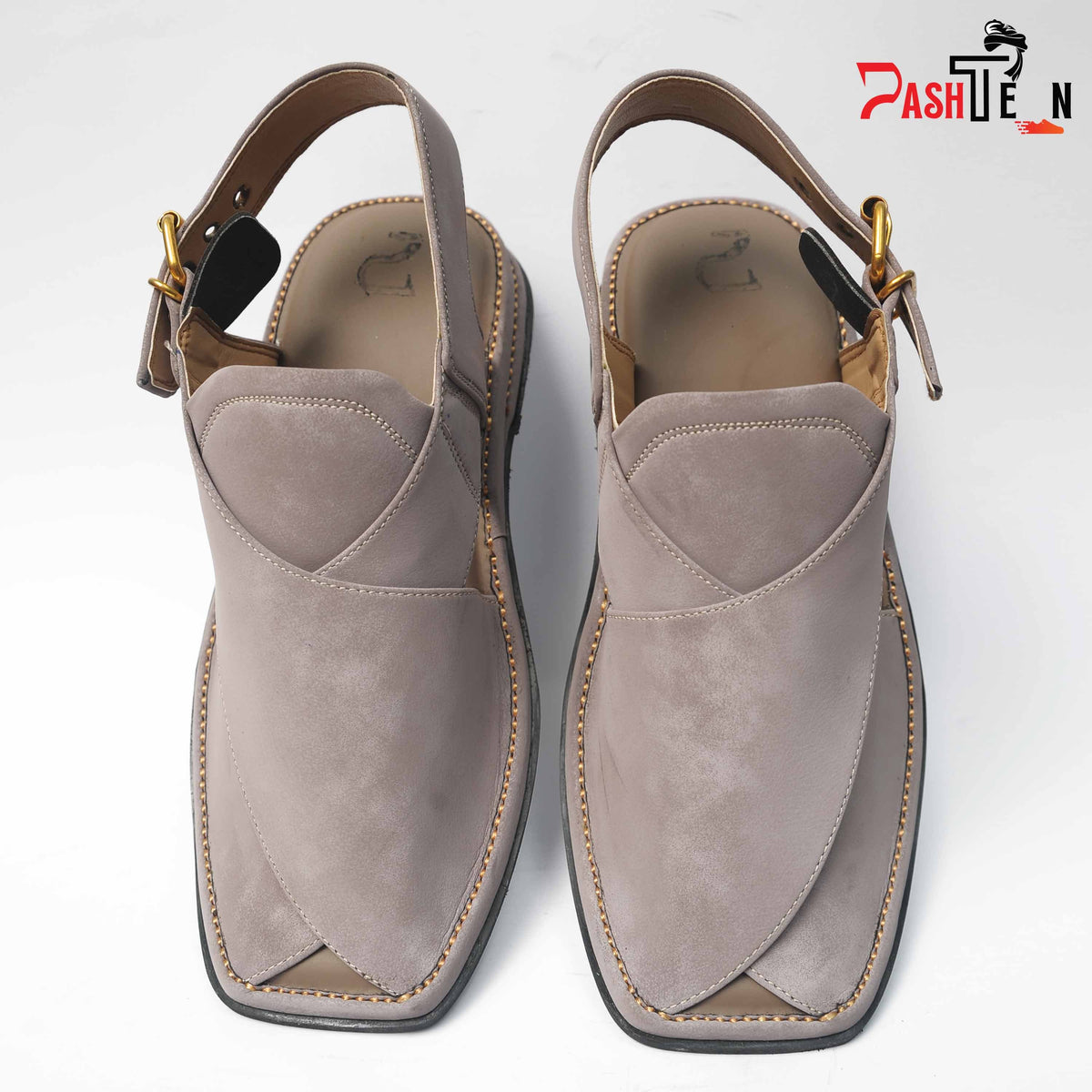 Premium Gray Colour Leather Beg Chappal